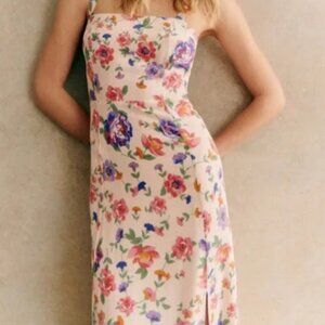 NWT Sezane Rosella Silk Dress In Monday Print-Size FR42/US10